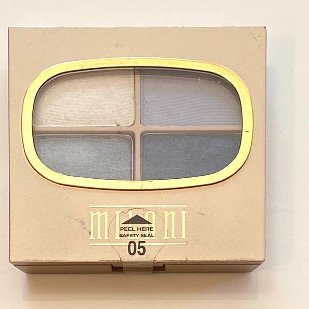 NEW Milani Denim Blues EYESHADOW COMPACT 3 Blue 1 White Eye Shadow 4-in-1 Beauty